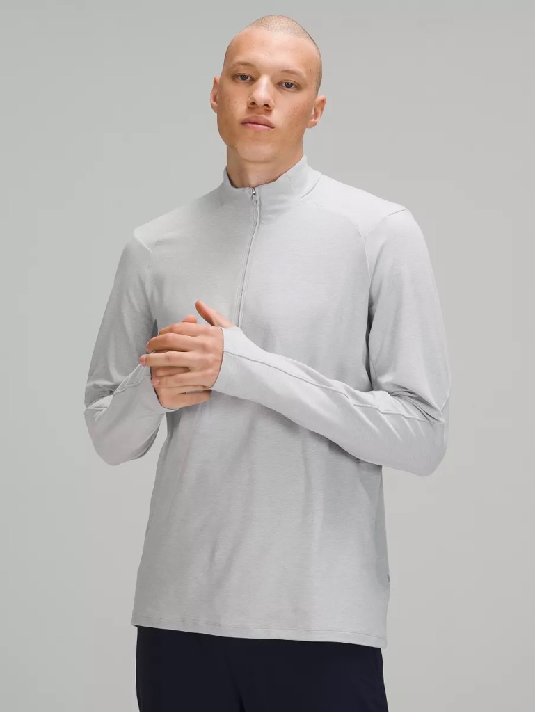 Lululemon Surge Warm 1/2 Zip Pullover In Light Grey